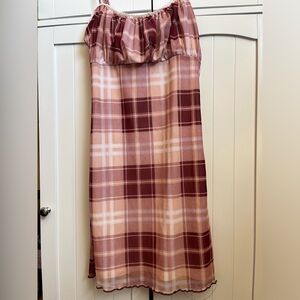 Plaid Pink and Burgundy Skirt